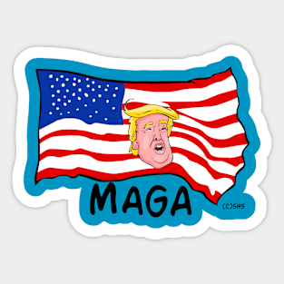 Trump MAGA on American Flag Sticker